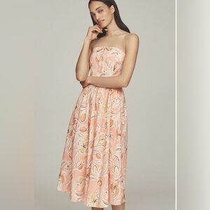 NIP!NWT! Anthropologie Hutch Iris Strapless Pleated A-line Midi Dress $298! Sz 2